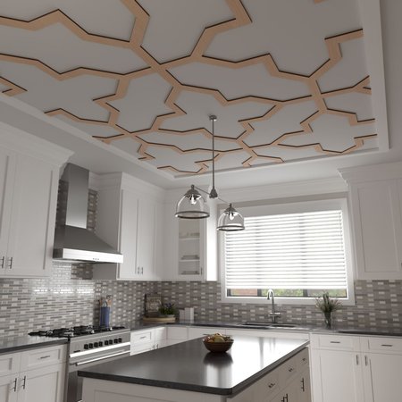 Ekena Millwork 66 56W x 66 56H x 38T Large Laird Decorative Fretwork Wood Ceiling Panels, Maple CELW67X67X0375LRDMA